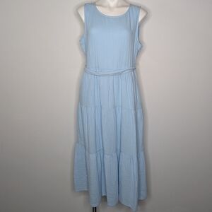 NWT J Crew Factory Blue Sleeveless Cotton Dress 14